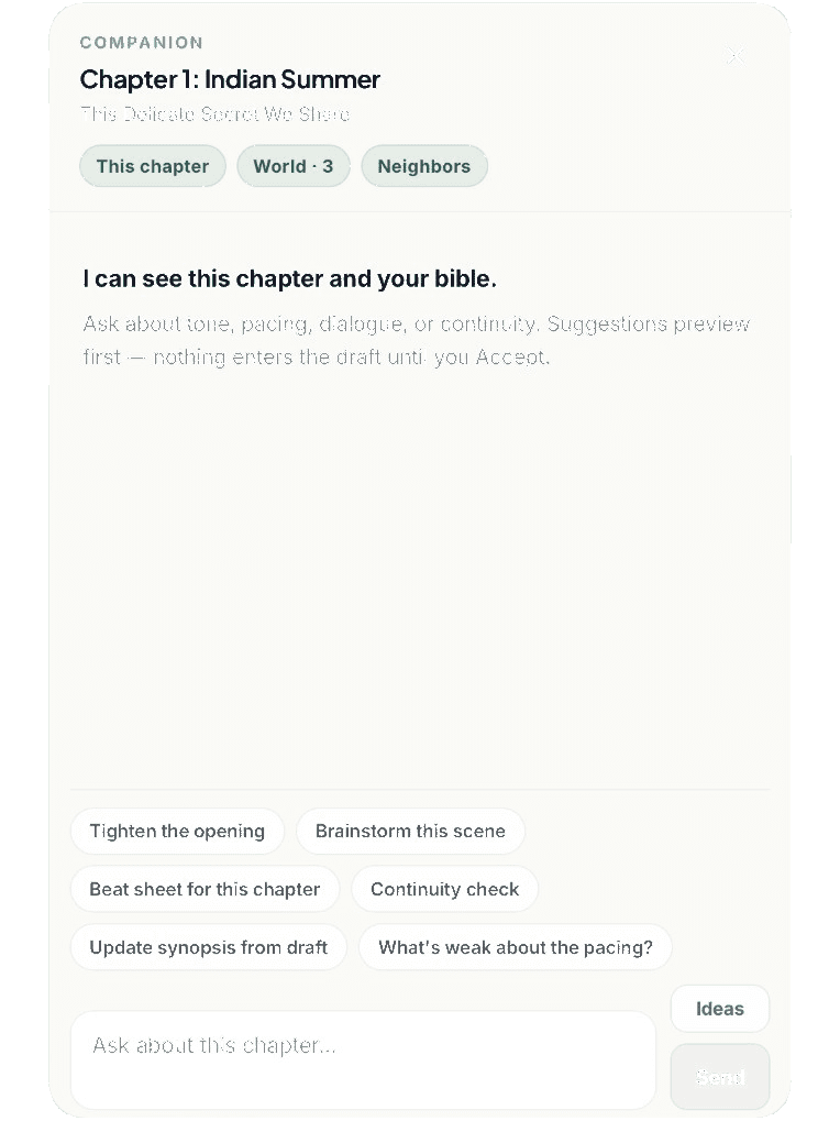 Blocwrite Companion optional AI assistance