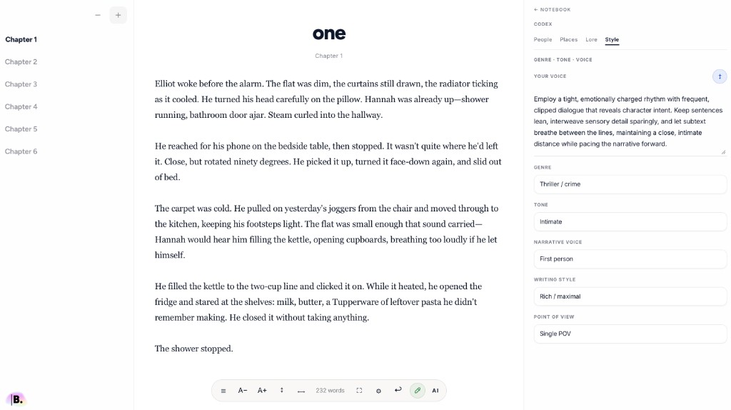 Blocwrite chapter editor